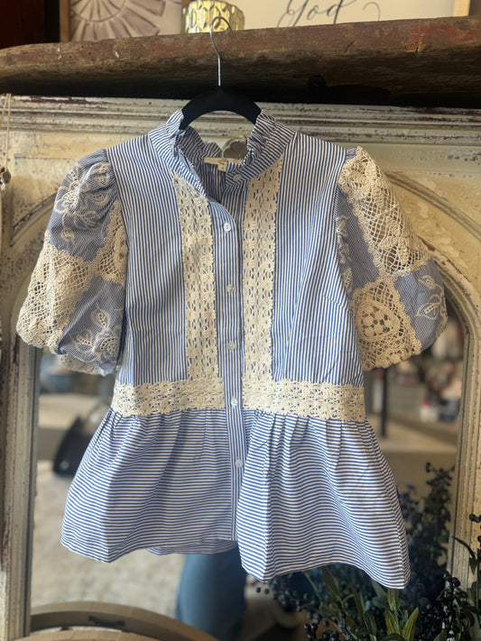 Blue Lace Blouse